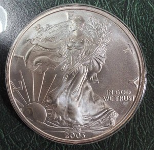 2003 Silver American Eagle  1 Oz 99.9% Fine Silver