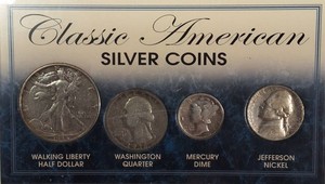1944 Walking Liberty Half, 1936-D Quarter & 1944 Mercury Dime Silver Coin Set