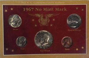 1967 No Mint Mark U.S. Coin Set  40% Silver Kennedy Half Dollar