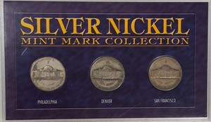 1943-P, D & S Silver Wartime Nickel Mint Mark Collection  35% Silver