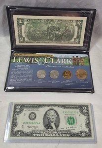 2004 Lewis & Clark Bicentennial Coin & $2 Bill Collection  Peace Medal Nickels & Sacagawea Dollar