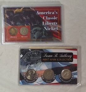 U.S. Coin Collector Lot  Susan B. Anthony Mint Mark Set & 1911 Liberty V Nickels  5 Coins