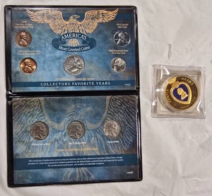 Americas Most Coveted Coins Collection & Purple Heart Commemorative Medal  U.S. Coin Lot  9 Pieces