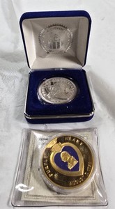 1804 Liberty Dollar COPY Collector Coin & Purple Heart Commemorative Medal  American Mint COA  2 Pieces