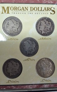 90% Silver Morgan Dollars  18791921  5-Coin Collection