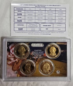2007 U.S. Mint Silver Proof Set  Presidential $1 Proof Set w COAs  18 Coin Collection