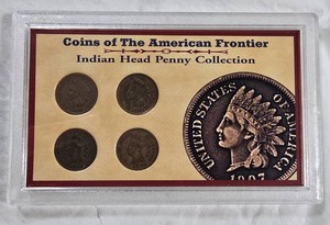 Indian Head Penny Collection  4 Genuine U.S. Cents, American Historic Society