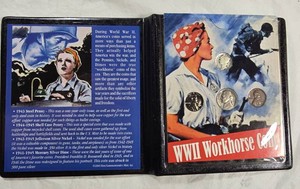 WWII & Classic U.S. Coin Collections  2 Mercury Dimes, 35% Silver War Nickel & Colorized Coins