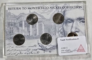 2006 Jefferson Nickel Collection  5 Coins with Colorized, Holographic & 24KT Gold-Plated Issues