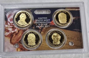 2009 U.S. Mint Presidential $1 Coin Proof Set  Harrison, Tyler, Polk & Taylor with COA