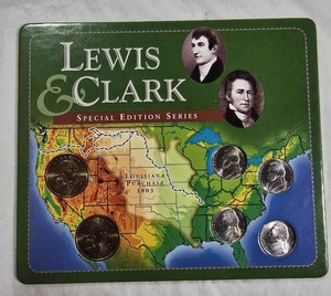 Lewis & Clark Special Edition Coin Set  2000-PD Sacagawea Dollars & 4 Jefferson Nickels