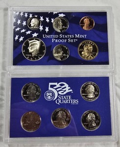2005 U.S. Mint Proof Set  11 Coins, State Quarters, Westward Journey Nickels, Box & COA