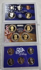 2008 U.S. Mint Proof Set  Complete 14-Coin Set with 5 State Quarters & 4 Presidential Dollars