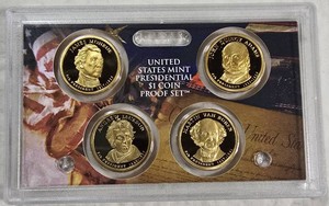 2008 U.S. Mint Presidential $1 Coin Proof Set  Monroe, Adams, Jackson & Van Buren  4 Coins with COA