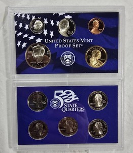 2006-S U.S. Mint Proof Set  10-Coin Kennedy Half, Sacagawea Dollar & 5 State Quarters  Original Box & COA