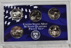 2006-S U.S. Mint 50 State Quarters Proof Set  5 Coins  Original Box & COA