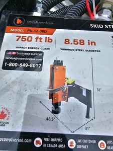 2026 - Unused - WOLVERINE - Skid Steer Post Driver - PD-12-08D