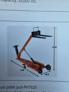 2026 - Unused - Manual pallet jack - MFGSTAR - PHT620