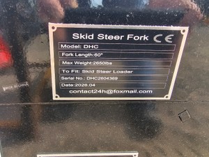 2026 - Unused - FUTURE - Skid Steer Forks - Skid Steer Attachments - FT-DHC