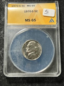 1970-S US JEFFERSON NICKEL ANACS MS65