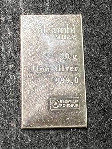 10 GRAMS .999 FINE SILVER VALCAMBI BAR