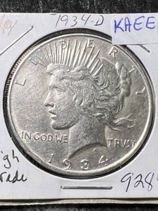 1934-D US PEACE SILVER DOLLAR