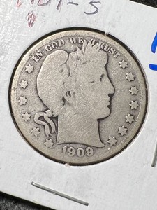 1909-S US BARBER HALF DOLLAR
