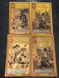 GROUP OF 4 GOLD BACKS 12000TH TROY OZ 24K GOLD EACH
