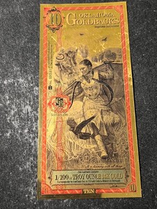 OKLAHOMA GOLDBACK 1100TH TROY OZ 24K GOLD