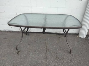 Rectangular outdoor patio dining table