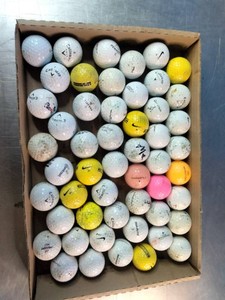 Over 4 Dozen flat of assorted mix of used, recycled, and practice golf balls