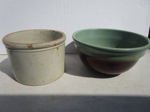 Stoneware Butter Crock, Provencial Bowl