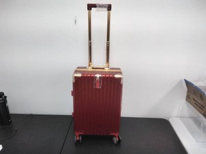 Red & Gold Aluminum Frame Hardside Carry-On Spinner Suitcase - New