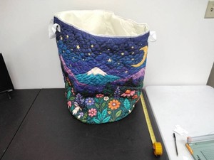 Quilted Celestial Mountain & Wildflower Collapsible Storage Bin Laundry Hamper Tote