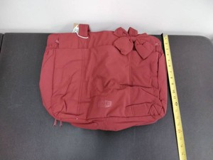 BAGSMART Burgundy Puffer Quilted Travel Tote Bag with Bow Detail - New with Tags