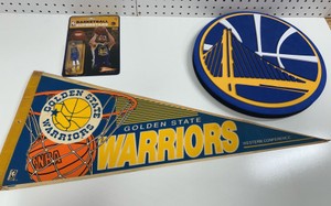 Golden State Warrior NBA Lot Pennant, Foam Logo, Stephen Curry Figure NIB Steph Canvas Michael Jordan Poster