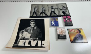 Elvis Collectible Lot Cassette Tapes CD Metal Sign Calendar Framed Pictures