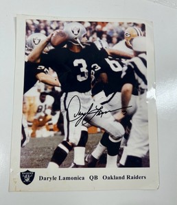 Signed 8x10 Matte Photograph NFL Signed Picture Raiders Saryle Lamonica