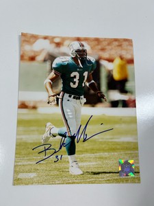 Signed 8x10 Matte Photograph NFL Signed Picture Dolphins Brock Marion
