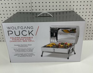 New Wolfgang Puck Portable Stainless Steel Charcoal BBQ Grill