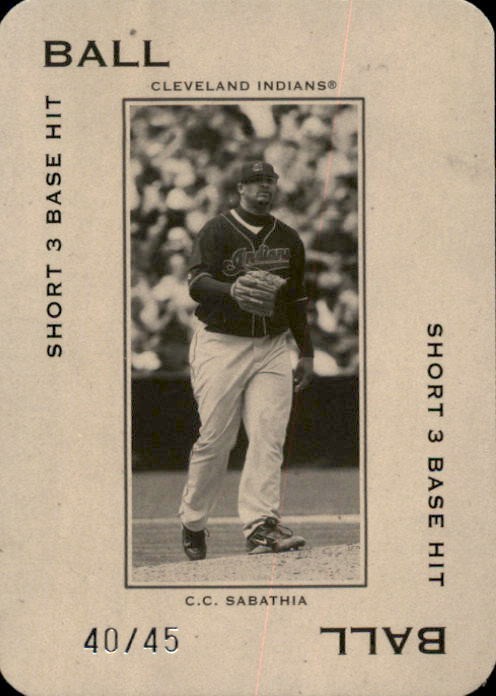 2005 Donruss Polo Grounds C.C. Sabathia 80 Ball Grounder Serial #d 45