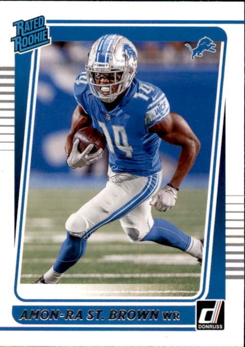 2021 Donruss Rated Rookie Amon-Ra St. Brown Rookie Card Detroit Lions