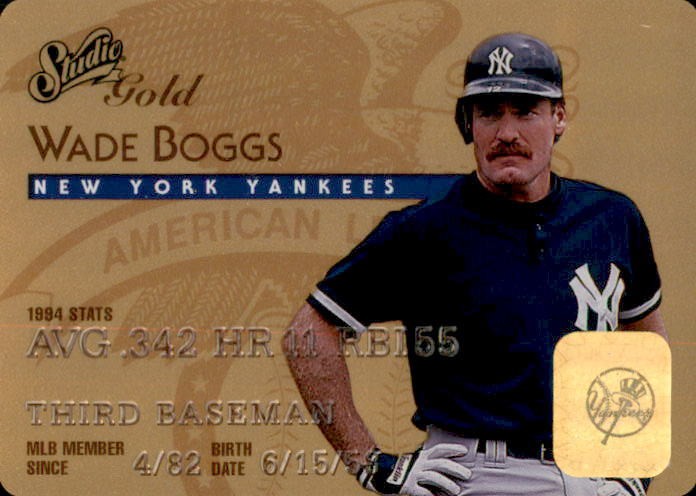 1995 Studio - Wade Boggs #46 Gold Plastic Stock Rare Parallel