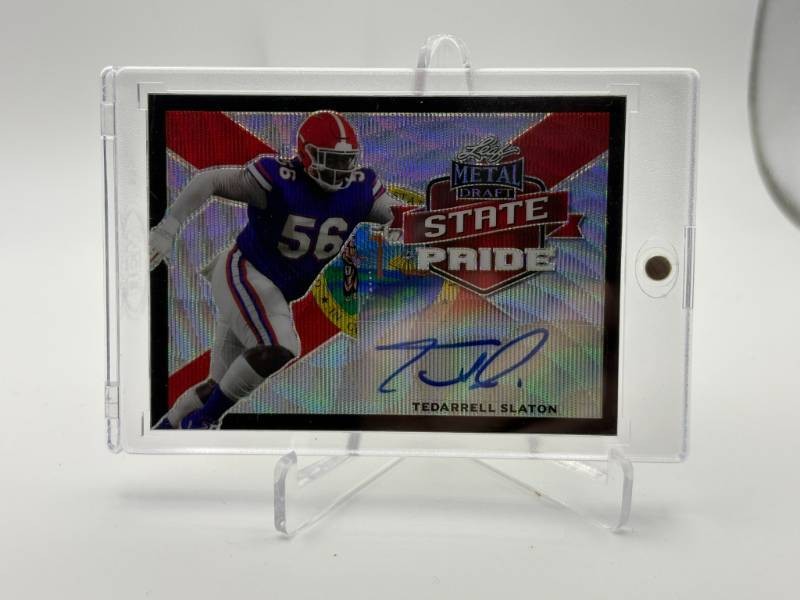 2021 Leaf Metal State Pride Tedarrell Slaton Rookie Auto Card Green Bay Packers