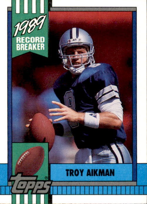 1990 Topps - Record Breaker Troy Aikman #3