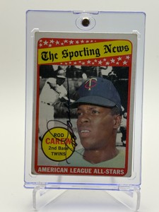 1969 Topps American League All Stars Sporting News Rod Carew On-Card Autograph RARE Early Career Card Autograph