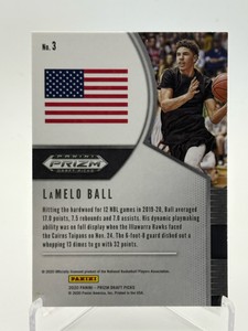 2020 Panini Prizm Draft Picks LaMelo Ball Rookie Card Minnesota Timberwolves