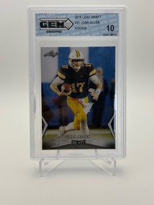 2018 Leaf Draft Josh Allen Rookie Card Gem Grading Perfect Grade 10 Gem Mint