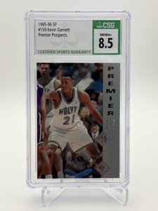 1995-96 SP Upper Deck Kevin Garnett Premier Prospects Rookie Card CSG Graded 8.5 Near Mint to Mint Plus