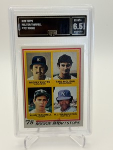 1976 Topps Paul Molitor and Alan Trammell Rookie Card GMA Graded 6.5 EX-NM Minnesota Twins and Brewers Legend